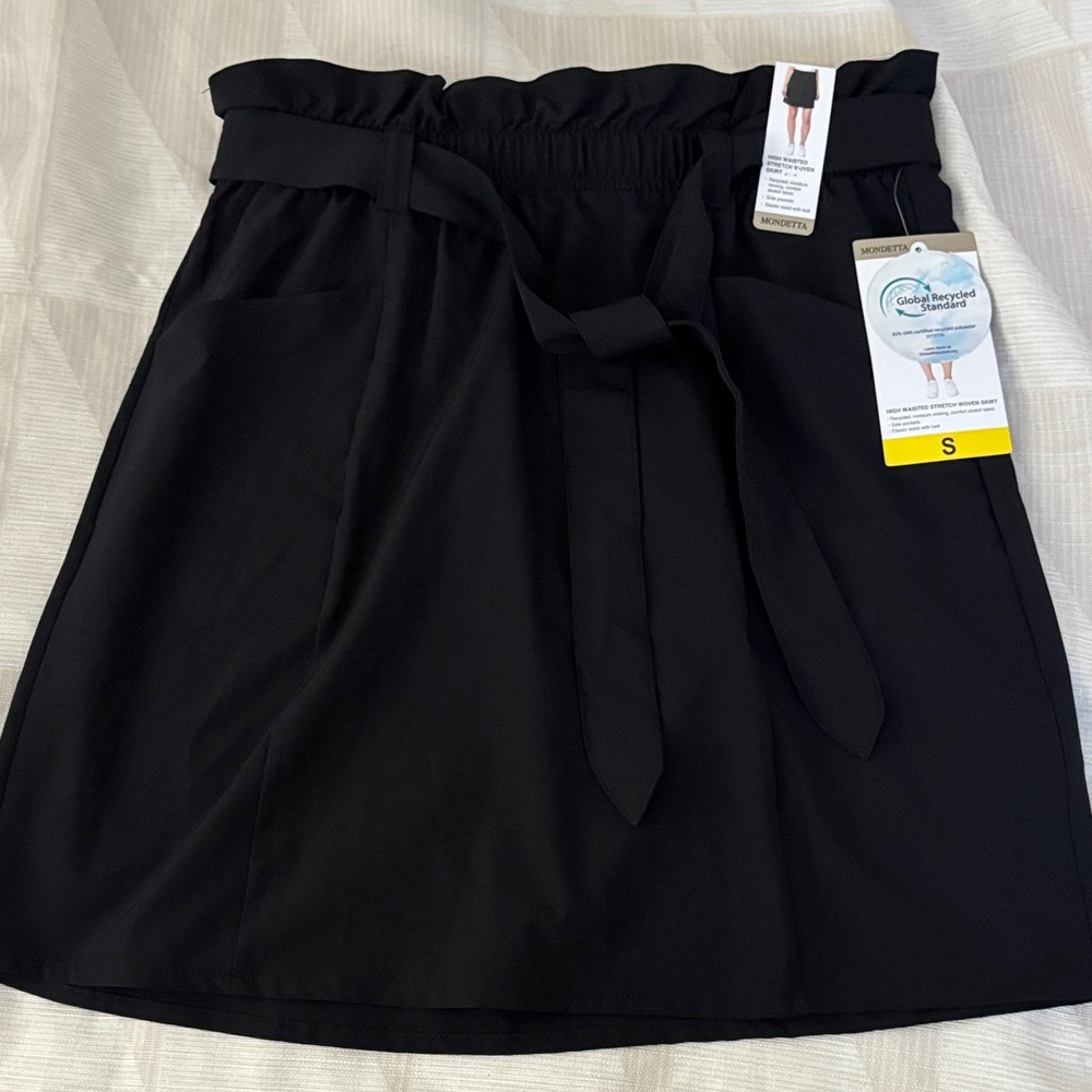 NWT Black Tie-Waist Skirt